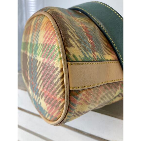 DOONEY & BOURKE COLORFUL COATED CANVAS PLAID SHOULDER BAG - Picture 10 of 16